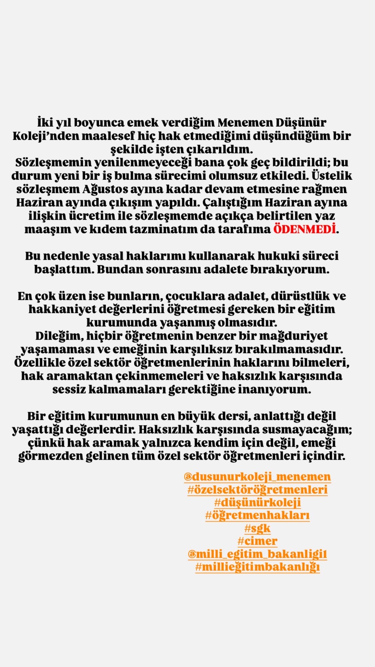 Maasimi ve Haklarimi Alamadim 